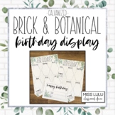 Brick & Botanical Galvanized Birthday Board Classroom Display