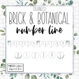 Brick & Botanical Galvanized Classroom Number Line for Wall