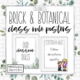 Brick & Botanical Galvanized Classroom Rules {Editable Posters}