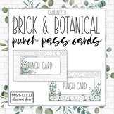 Brick & Botanical Galvanized Editable Punch Pass Cards