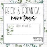 Brick & Botanical Galvanized Name Tags {Editable}