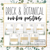 Brick & Botanical Gold Classroom Decor Number Posters
