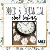 Brick & Botanical Gold Clock Labels | Clock Helpers