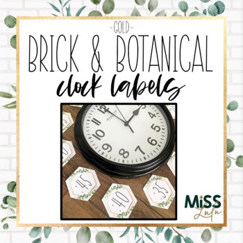 Preview of Brick & Botanical Gold Clock Labels | Clock Helpers