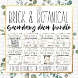 Brick & Botanical Gold Secondary Classroom Decor Bundle