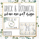 Brick & Botanical Gold Where Are We? Door Sign