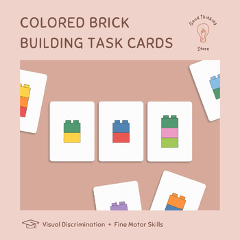 Preview of Brick Building Task Cards | Visual Discrimination for Toddlers