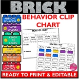 Brick Classroom Behavior Clip Chart EDITABLE