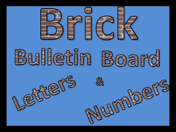 Preview of Brick Pattered Bulletin Board Letters and Numbers with ? ! ( ) " " ,