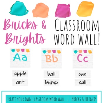 Preview of Bricks & Brights editable wordwall - astro / tropical classroom theme