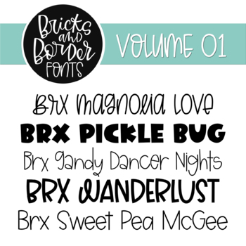 Preview of Bricks and Border Fonts Volume One