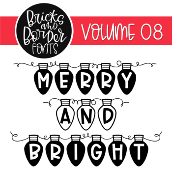 Preview of Bricks and Border Fonts Volume Eight Christmas Lights