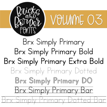 Preview of Bricks and Border Fonts Volume Three