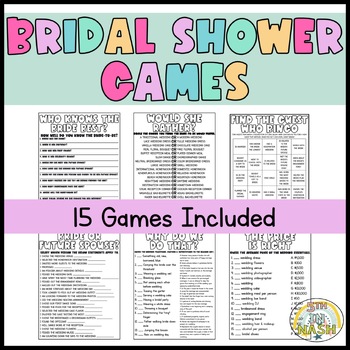 Preview of Bridal Shower Games Printable Activity Game Bundle Bride