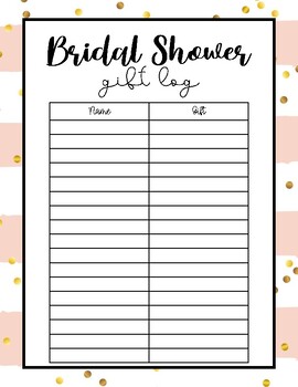  Bridal Shower Gift Registry Book: Gift Record Book to