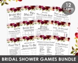 Bridal Shower Printable Games, Set of 12