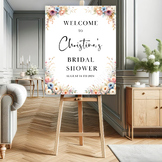Bridal Shower Welcome sign Template l Watercolor Floral Br