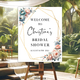 Bridal Shower Welcome sign Template l Watercolor Floral Br