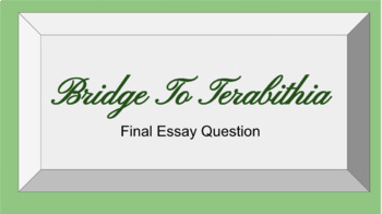Preview of Bridge To Terabithia Essay Question Graphic Organizer