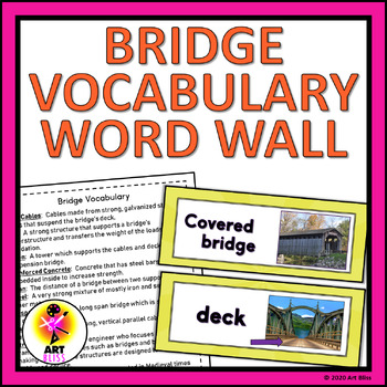 Preview of Bridge Vocabulary Word Wall - Art, STEM, STEAM