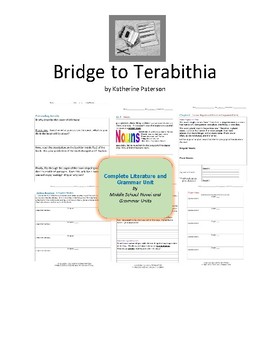 Preview of Bridge to Terabithia Complete Literature and Grammar Unit