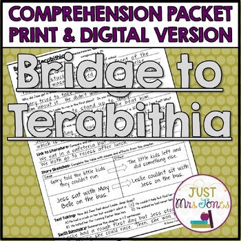 Bridge to Terabithia Comprehension Packet by Deana Jones | TpT