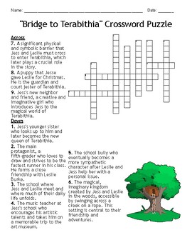 Preview of Bridge to Terabithia Crossword Puzzle