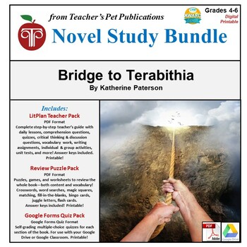 Preview of Bridge to Terabithia LitPlan Novel Unit Study Bundle