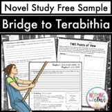 Bridge to Terabithia Novel Study FREE Sample | Worksheets 