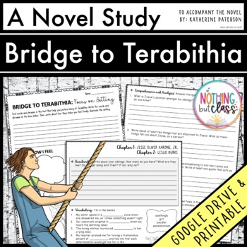 Preview of Bridge to Terabithia Novel Study Unit - Comprehension | Activities | Tests