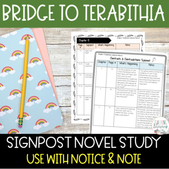 Preview of Bridge to Terabithia | Novel Study | Use With Notice and Note Signposts