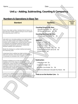 Preview of Bridges 1st Grade Standards Based Post-Assessment Cover Sheet: Unit 4