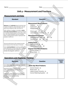 Preview of Bridges 3rd Grade Standards Based Post-Assessment Cover Sheet: Unit 4