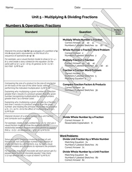 Preview of Bridges 5th Grade Standards Based Post-Assessment Cover Sheet: Unit 5
