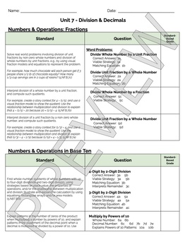Preview of Bridges 5th Grade Standards Based Post-Assessment Cover Sheet: Unit 7