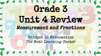 Preview of Bridges Grade 3 Unit 4 Review - Measurement and Fractions