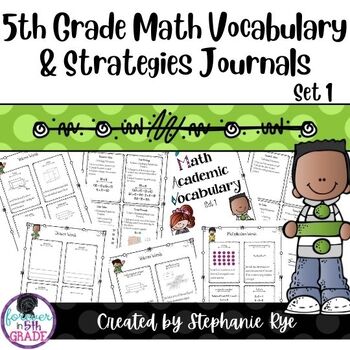 Preview of 5th Grade Math Vocabulary Journal and Math Strategies Journal - Set 1