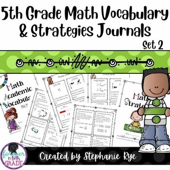 Preview of 5th Grade Math Vocabulary Journal and Math Strategies Journal - Set 2