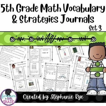 Preview of 5th Grade Math Vocabulary Journal and Math Strategies Journal - Set 3