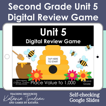 Preview of Second Grade Math Unit 5 Digital Review Game