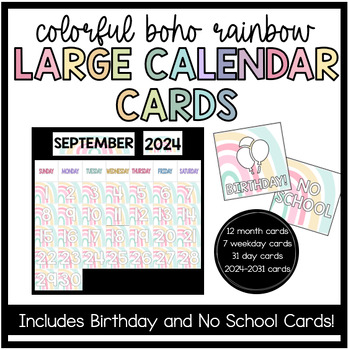 Bright and Simple Rainbow Calendar Numbers - Kinder Craze