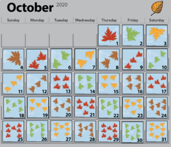 Preview of Bridges: October Kindergarten Calendar