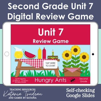 Preview of Second Grade Math Unit 7 Digital Review Game