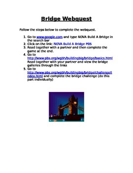 Preview of Bridges Unit Webquest