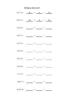 Preview of Bridging 10s Worksheets