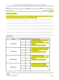 Brief Constructed Response (BCR) Prompt with Rubric Form Template