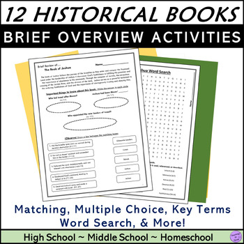 Preview of Brief Reviews of 12 Historical Bible books overview worksheet activities