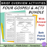 Brief Reviews of 4 Gospels & Acts Bible book overview activities