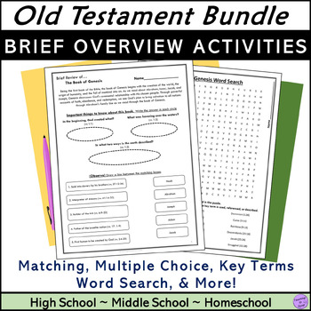 Preview of Brief Reviews of ALL 39 Old Testament Bible books overview worksheet activities