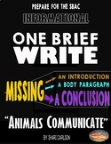 Brief Writes - 1:  ANIMALS DO COMMUNICATE - Missing the CO